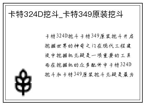 卡特324D挖斗_卡特349原装挖斗